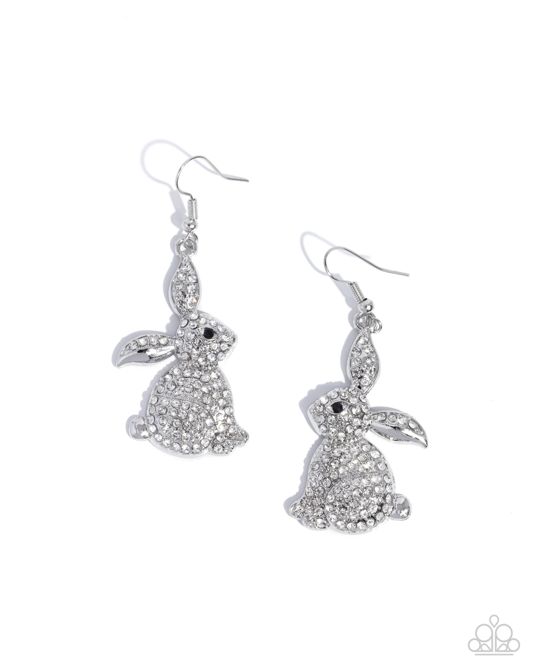 Bunny Bling - White Paparazzi Earrings
