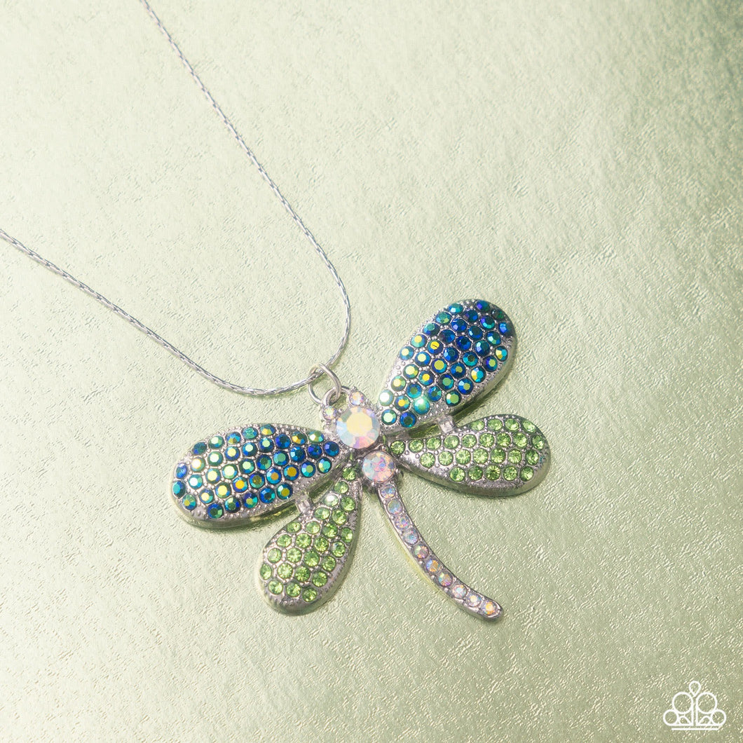 Dragonfly Defiance - Green Necklace