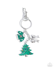 Load image into Gallery viewer, Holiday Memories - Multi Green Tree Sweater Holiday Silver Bag Charm - Week 2 Exclusive Paparazzi
