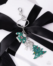 Load image into Gallery viewer, Holiday Memories - Multi Green Tree Sweater Holiday Silver Bag Charm - Week 2 Exclusive Paparazzi
